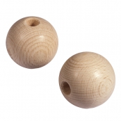 Boules en bois ø 50 mm - percées 8 mm - 2 pièces