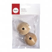 Boules en bois ø 45 mm - percées 8 mm - 2 pièces