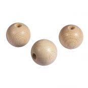 Boules en bois ø 35 mm - percées 8 mm - 3 pièces