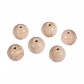 Boules en bois ø 25 mm - percées 6 mm - 6 pièces