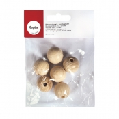 Boules en bois ø 23 mm - percées 6 mm - 6 pièces