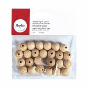 Boules en bois ø 12 mm - percées 3 mm - 25 pièces