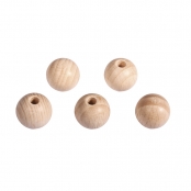 Boules en bois ø 15 mm - FSC100% - demi-percées ø 4 mm - 15 pièces