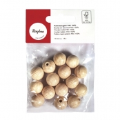 Boules en bois ø 15 mm - FSC100% - demi-percées ø 4 mm - 15 pièces