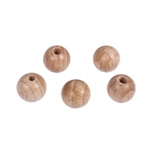 Boules en bois ø 10 mm - FSC 100% - demi-percées ø 3 mm - 35 pièces