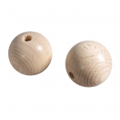 Boules en bois ø 40 mm - FSC100% - percées 8 mm - 2 pièces