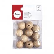 Boules en bois ø 20 mm - FSC100% - percées 4 mm - 10 pièces