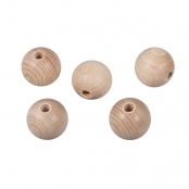 Boules en bois ø 18 mm - FSC100% - percées 4 mm - 10 pièces