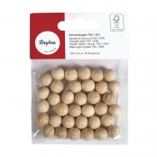 Boules en bois ø 10 mm - FSC 100% - percées 3 mm - 35 pièces