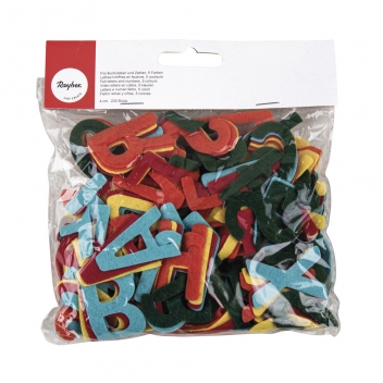 5324549 - 4006166151316 - Rayher - Lettres & chiffres en feutrine 5 coul. 4cm 230 pièc.