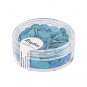 Sequins Bleu irisé Ø 6 mm Lisses Boite 6 g Lavable