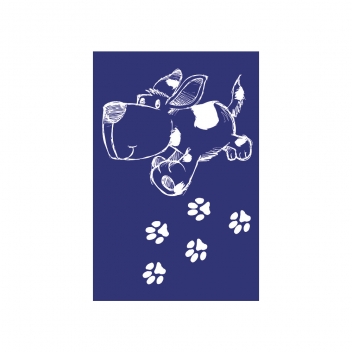 4505100 - 4006166312809 - Rayher - Pochoir autocollant spécial textile A5 Chien + spatule