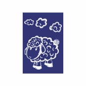Pochoir autocollant spécial textile A5 Mouton + spatule