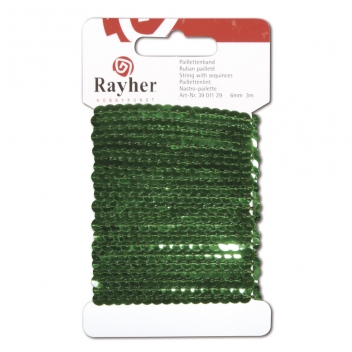 3901129 - 4006166721571 - Rayher - Ruban paillette sequin Vert moyen 3 m - 2