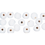 Perle en bois Blanc Ronde Ø 12 mm 32 pièces