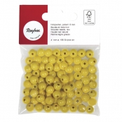 Perle en bois Jaune Ronde Ø 8 mm 82 pièces