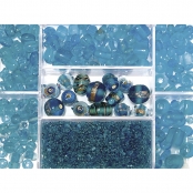 Perle en verre Turquoise d'Inde Assortiment 115 g