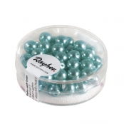 Perle en verre Bleu vert Renaissance 6 mm 45 pièces