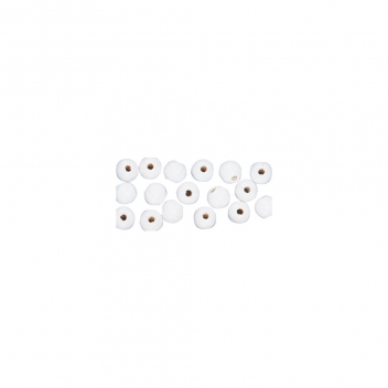 1203002 - 4006166012198 - Rayher - Perle bois Grand trou Blanc Ø10x8mm 39 pièc. - 2