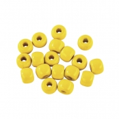 Perle bois Grand trou Jaune Ø10x8mm 39 pièc.