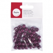 Perle bois Grand trou Violet 39 pièc.