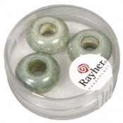 Perle à grand trou Vert menthe Ø16mm 3 pièc.
