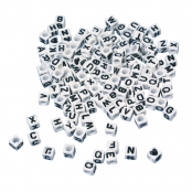 Perle Dé en plastique Alphabet 5 x 5 mm 40 g