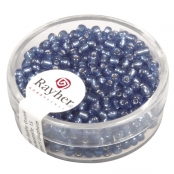 Perle rocaille garniture argentée Bleu clair Ø2,6mm 16 g
