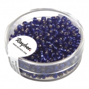 Perle rocaille garniture argentée Bleu foncé Ø2,6mm 16 g