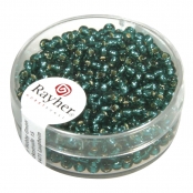 Perle rocaille garniture argentée Jade Ø 2,6 mm 16 g