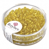 Perle rocaille garniture argentée Jaune Ø 2,6 mm 16 g
