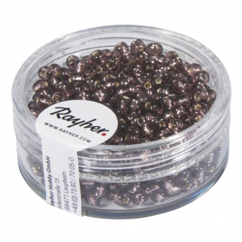 1405539 - 4006166598760 - Rayher - Perle rocaille garniture argentée Violet brun Ø2,6mm16 g - 2