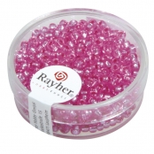 Perle rocaille garniture argentée Rose foncé Ø2,6mm 16 g