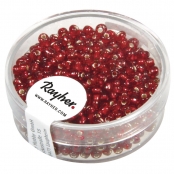 Perle rocaille garniture argentée Rouge Ø 2,6 mm 16 g