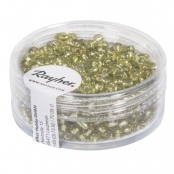 Perle rocaille garniture argentée Vert clair Ø2,6mm 16 g