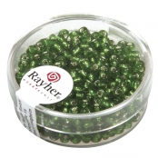 Perle rocaille garniture argentée Vert Ø 2,6 mm 16 g
