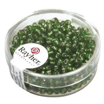 1405529 - 4006166598722 - Rayher - Perle rocaille garniture argentée Vert Ø 2,6 mm 16 g - 2