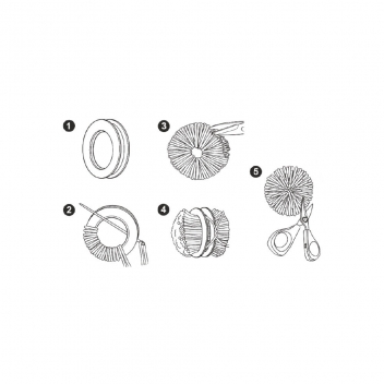 4000000 - 4006166242267 - Rayher - Pompon Maker : cercle à pompons Ø 2 Ø 3,5 & Ø 5,5 cm