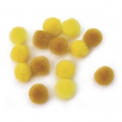 Pompons Ø 15 mm Jaune (assortiment) 60 pièces