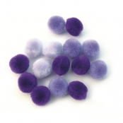 Pompons Ø 15 mm Lila (assortiment) 60 pièces