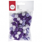 Pompons Ø 15 mm Lila (assortiment) 60 pièces