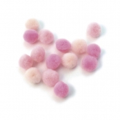 Pompons Ø 15 mm Rose (assortiment) 60 pièces