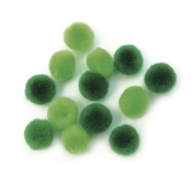 Pompons Ø 15 mm Vert (assortiment) 60 pièces