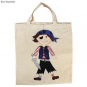 Sac Pirate 38 x 42 cm, beige 100 % coton