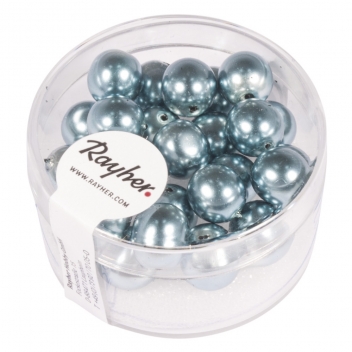 14402354 - 4006166398988 - Rayher - Perle nacrée Renaissance Bleu Aqua 8 mm 25 pièces