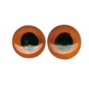 Yeux en verre à coudre pour peluche et doudou Marron Ø8mm x10