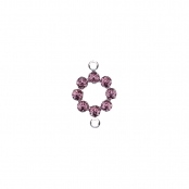 Perle Cristal Swarovski Couronne Rose chiffon 15 mm