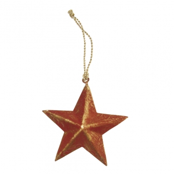2515900 - 4006166294198 - Rayher - Pendentif en métal étoile rouge & doré 9 cm
