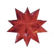 Bascetta étoile transparente rouge 15x15 cm