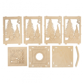 64517505 - 4006166798085 - Rayher - Lanterne en bois Lutin 26,5cm - 3
